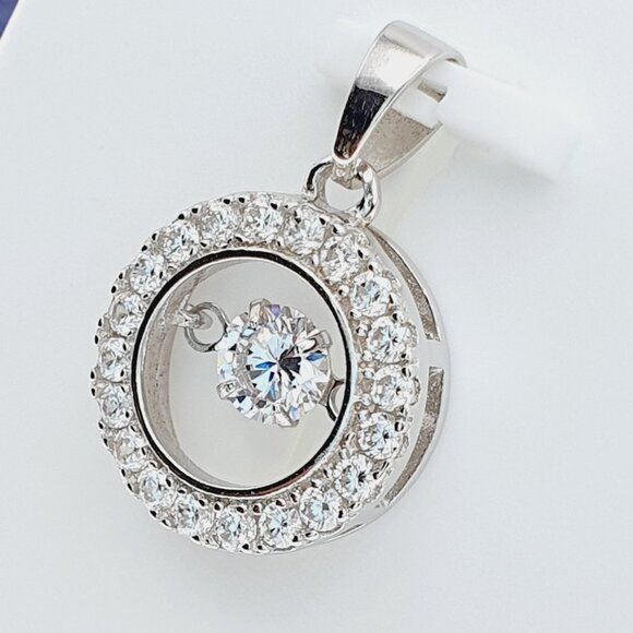 "#925 Sterling Silver Cubic Zircon Pendant for Women/Girls, US925P1124 - Picture 10 of 10